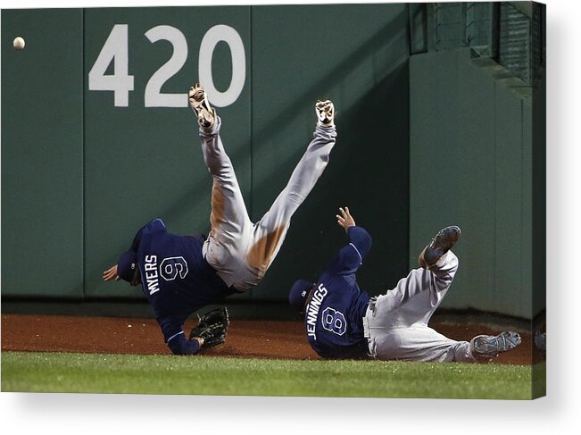 American League Baseball Acrylic Print featuring the photograph Desmond Jennings and Wil Myers by Winslow Townson