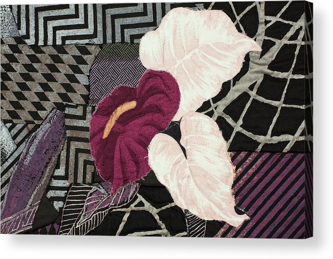 Black Acrylic Print featuring the mixed media Detail Not Everything is Black and White by Vivian Aumond