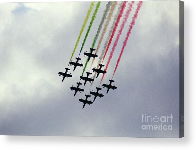 Frecce Tricolori Acrylic Print featuring the photograph Diamond Formation PAN by Riccardo Mottola