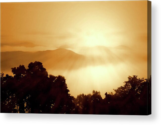 Photo Acrylic Print featuring the photograph Distant Mountains -1 by Alan Hausenflock