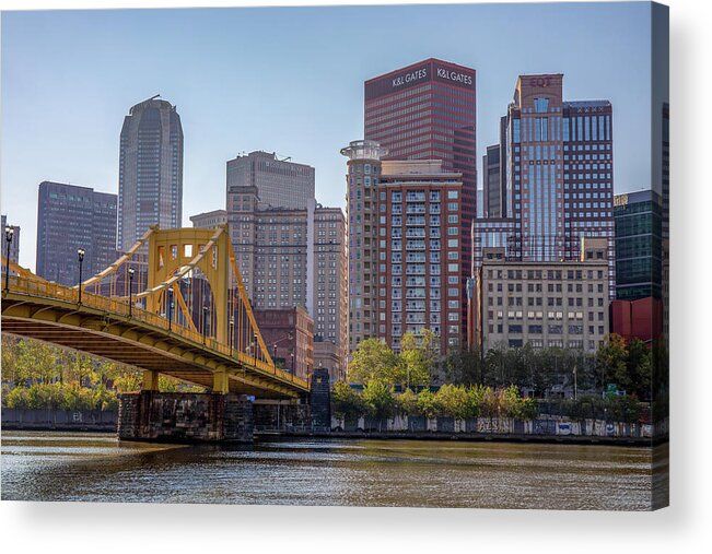 Retro Pittsburgh Acrylic Print featuring the photograph Downtown Pittsburgh by Dan Sproul