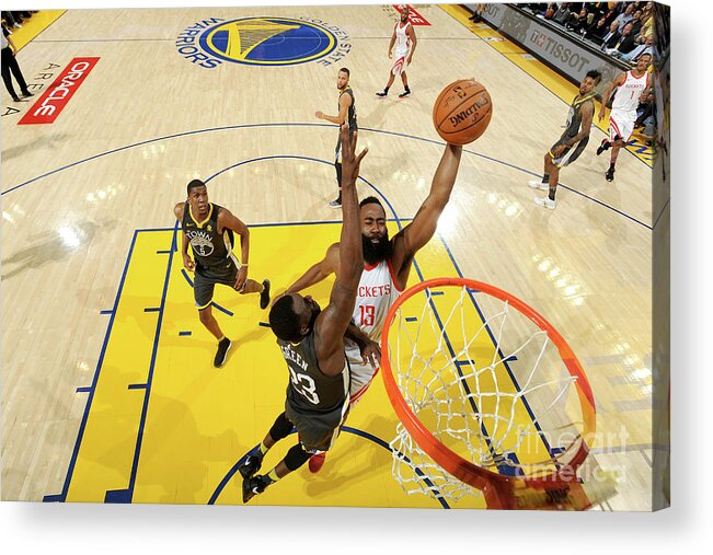 Playoffs Acrylic Print featuring the photograph Draymond Green and James Harden by Noah Graham