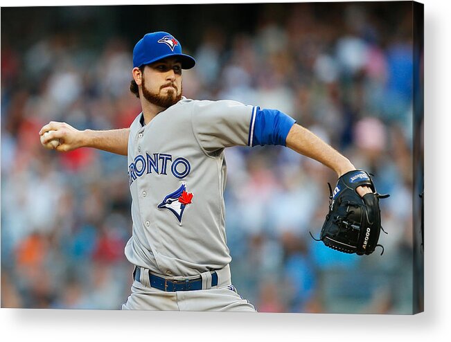 American League Baseball Acrylic Print featuring the photograph Drew Hutchison by Mike Stobe