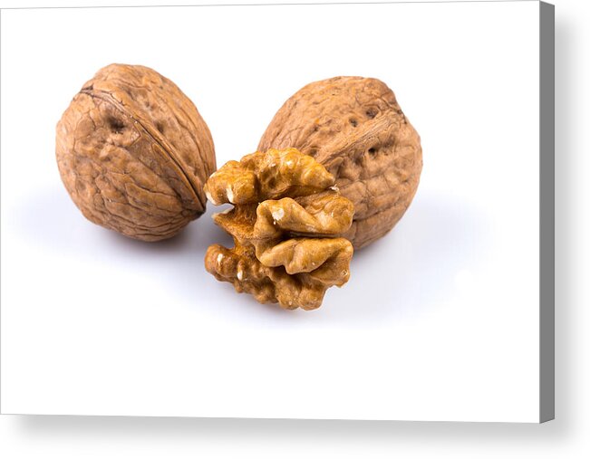Toughness Acrylic Print featuring the photograph Dried walnut isolated by R.Tsubin