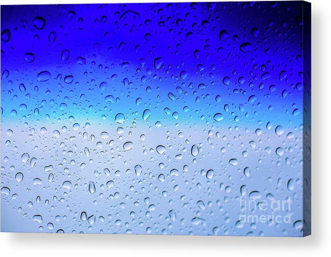 Blue Acrylic Print featuring the photograph Drops by Mina Isaac