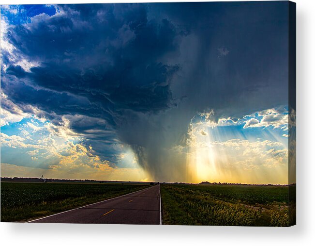 Nebraskasc Acrylic Print featuring the photograph Dry High Based Nebraska Thunderstorm 001 by NebraskaSC