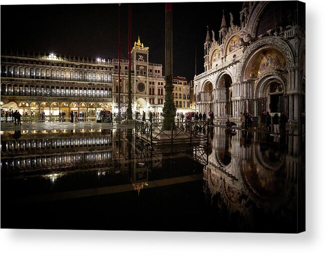 Art Acrylic Print featuring the photograph Dsc9434 - St Mark's Square by night, Venice by Marco Missiaja