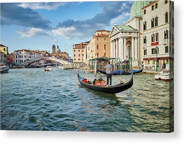 Fine Art Acrylic Print featuring the photograph Dsc9528 - Ponte degli Scalzi, Venice by Marco Missiaja