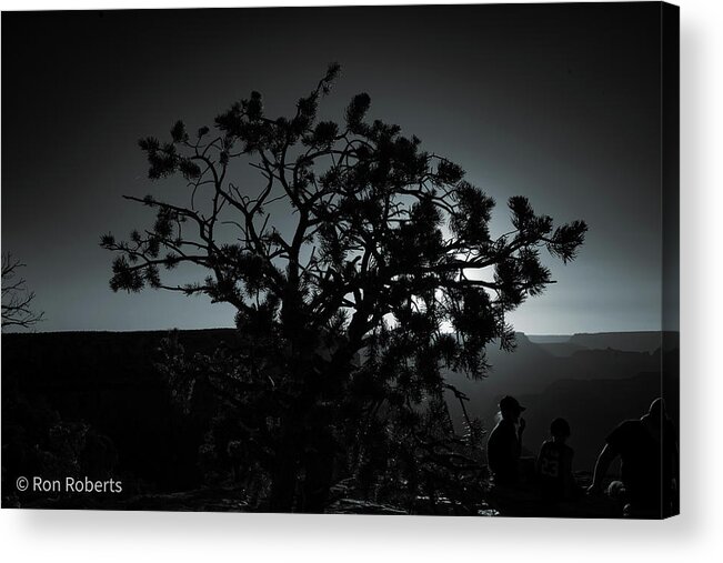 Black And White Photograph Acrylic Print featuring the photograph Sunset Grand Canyon by Ron Roberts