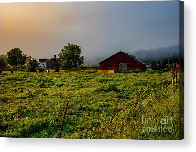 Farm Acrylic Print featuring the photograph Early morning in Tennessee farm country by Shelia Hunt