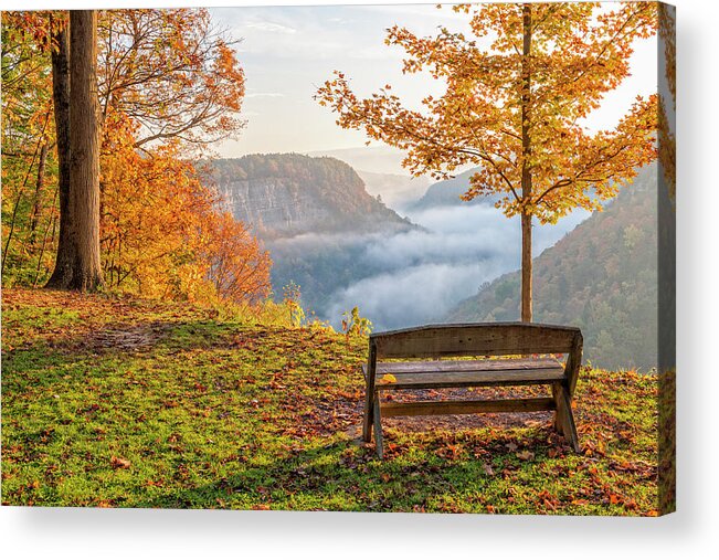 Letchworth State Park Acrylic Print featuring the photograph Early Morning Sunrise At Letchworth State Park by Jim Vallee