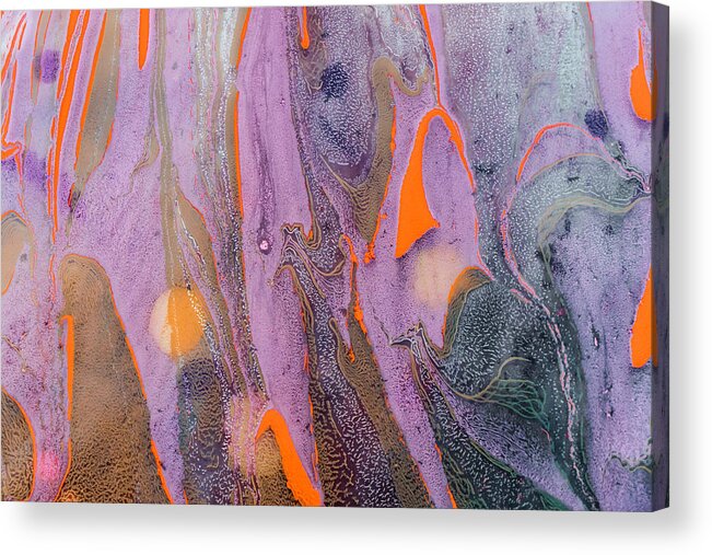 Oil Painting Acrylic Print featuring the photograph Ebru pattern by Liyao Xie