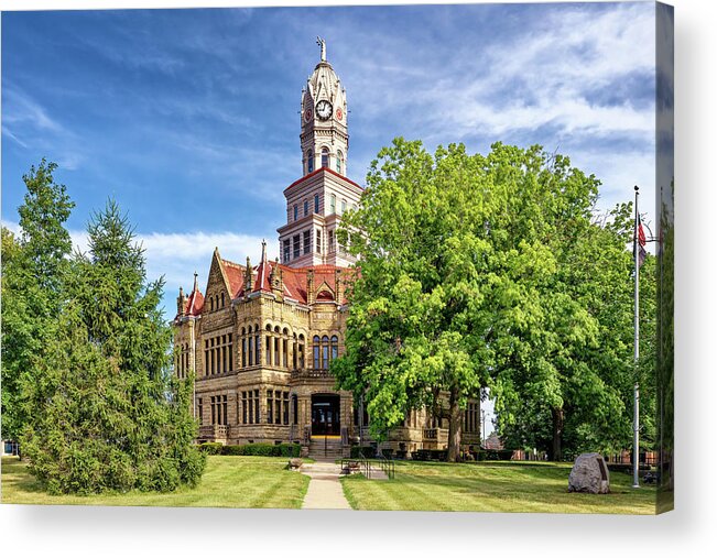 Edgar County Courthouse Acrylic Print featuring the photograph Edgar County Courthouse - Paris, Illinois by Susan Rissi Tregoning