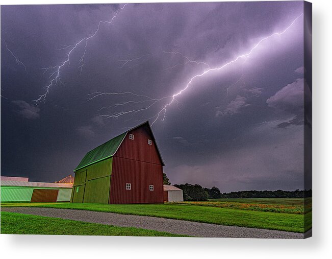 Barn Acrylic Print featuring the photograph Electric Farm by Marcus Hustedde