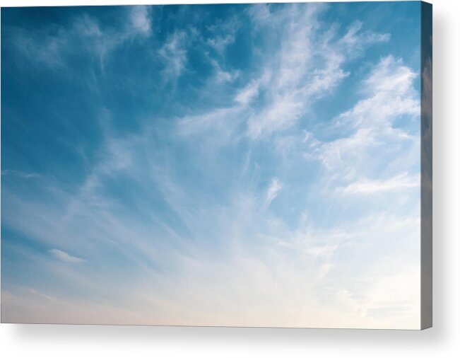 Tranquility Acrylic Print featuring the photograph Empty sky with clouds by Liyao Xie