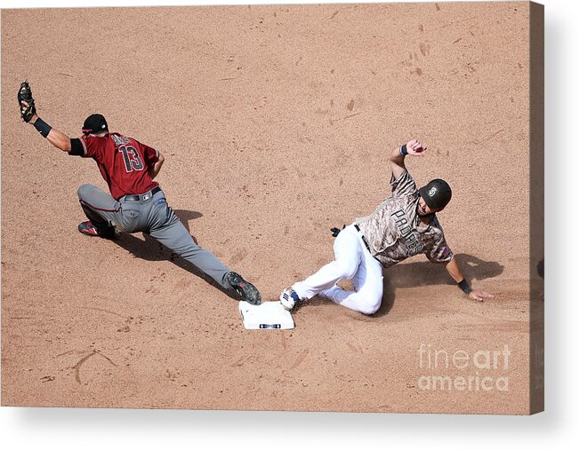 People Acrylic Print featuring the photograph Eric Hosmer and Nick Ahmed by Andy Hayt