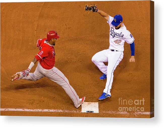 People Acrylic Print featuring the photograph Eric Hosmer and Yunel Escobar by Kyle Rivas