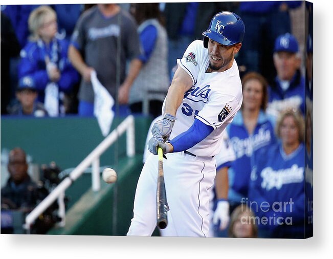 Game Two Acrylic Print featuring the photograph Eric Hosmer by Rob Carr
