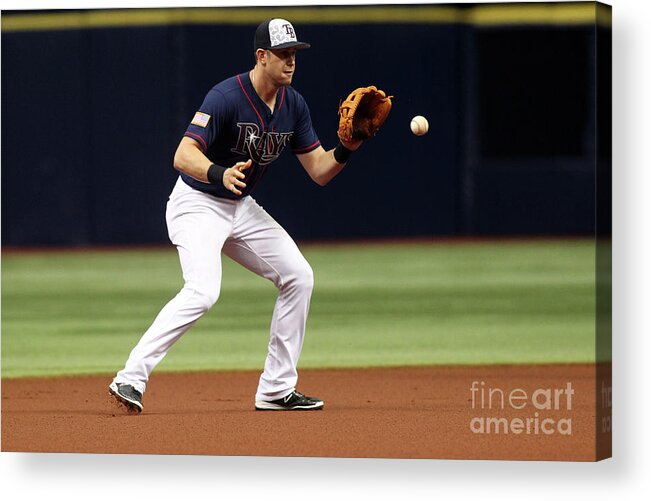 People Acrylic Print featuring the photograph Evan Longoria and Mike Trout by Brian Blanco