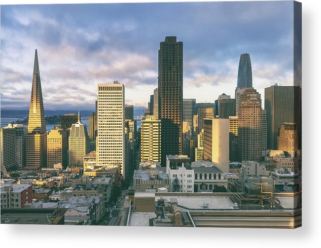 California Acrylic Print featuring the photograph Evening SF by Jonathan Nguyen