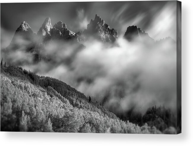 Monochome Acrylic Print featuring the photograph Exhale by Darren White