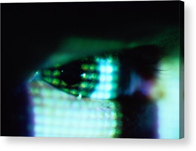 Wired Acrylic Print featuring the photograph Eye and a Computer Graphics Projection by Ryan McVay