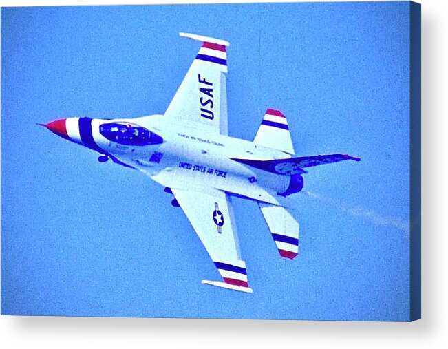Usaf Acrylic Print featuring the photograph F16 of the USAF Thunderbirds by Gordon James
