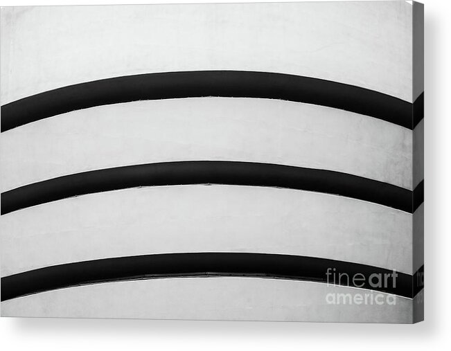 New York Acrylic Print featuring the photograph Facade of the Guggenheim Museum by Wilko van de Kamp Fine Photo Art