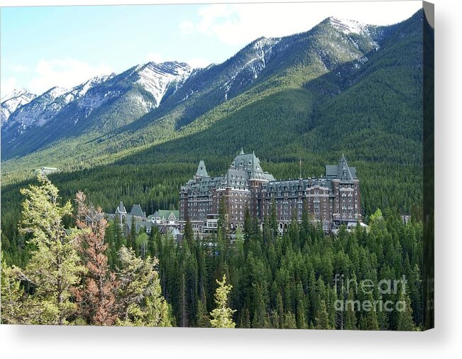 Banff Acrylic Print featuring the photograph Fairmont Banff Springs Hotel by David Birchall