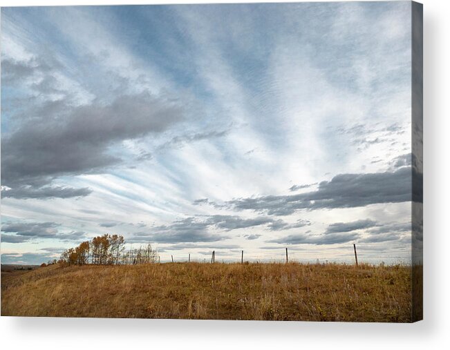 Fall Acrylic Print featuring the photograph Fall Sky And Pasture by Phil And Karen Rispin