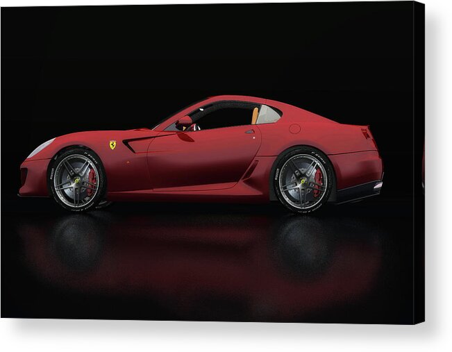 Automobile Acrylic Print featuring the photograph Ferrari 599 GTB Fiorano Lateral View by Jan Keteleer