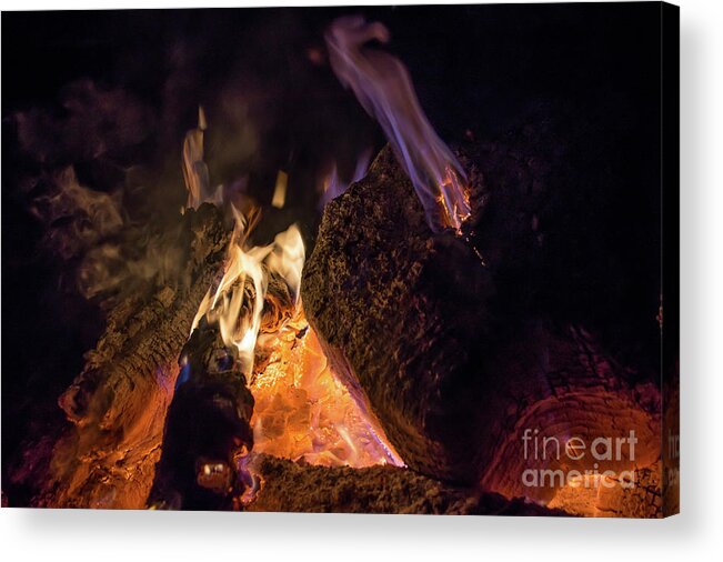 Fire Acrylic Print featuring the photograph Fire and flames 1 by Adriana Mueller