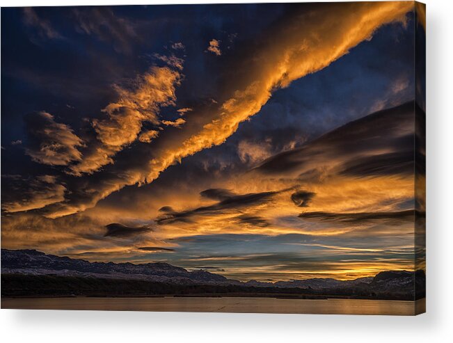 Dawn Acrylic Print featuring the photograph Fire and Ice by Yvette Ward-Horner