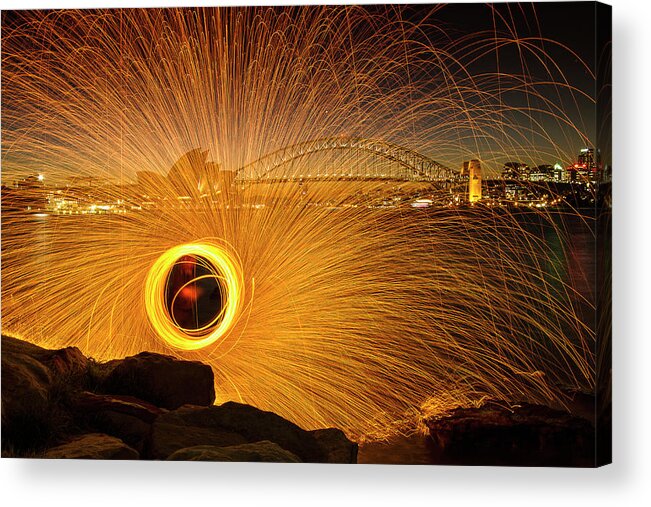Sydney Acrylic Print featuring the photograph Fireflies by Andrew Paranavitana