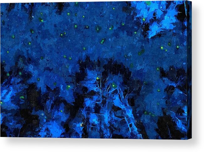 Firefly Acrylic Print featuring the mixed media Firefly Night by Christopher Reed