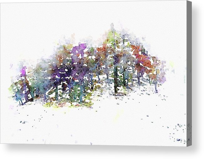 First Snow Acrylic Print featuring the painting First Snow by Susan Maxwell Schmidt