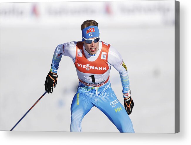 Three Quarter Length Acrylic Print featuring the photograph FIS Tour De Ski Val Mustair - Men's Sprint F race by Nils Petter Nilsson
