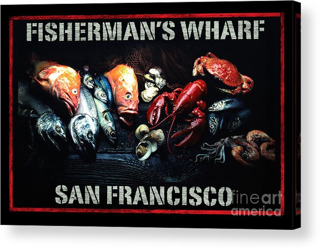 Fisherman's Wharf Acrylic Print featuring the digital art Fisherman's Wharf San Francisco by Brian Watt