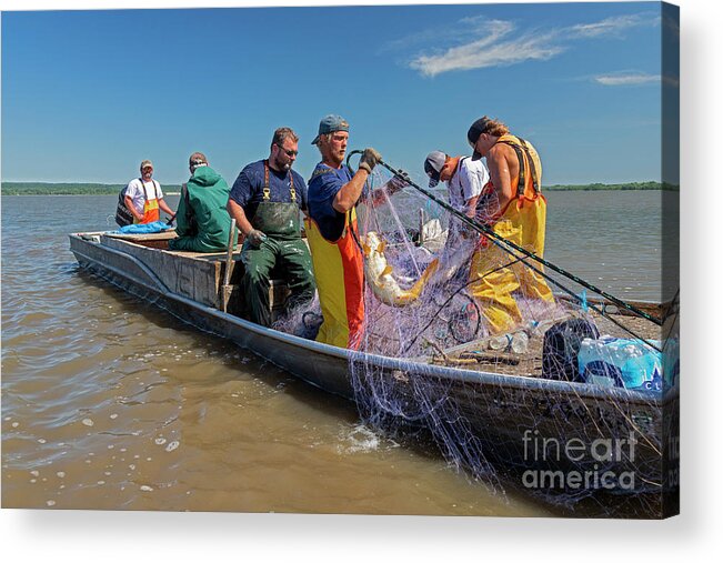 Asian Carp Acrylic Print featuring the photograph Fishing for Invasive Asian Carp by Jim West
