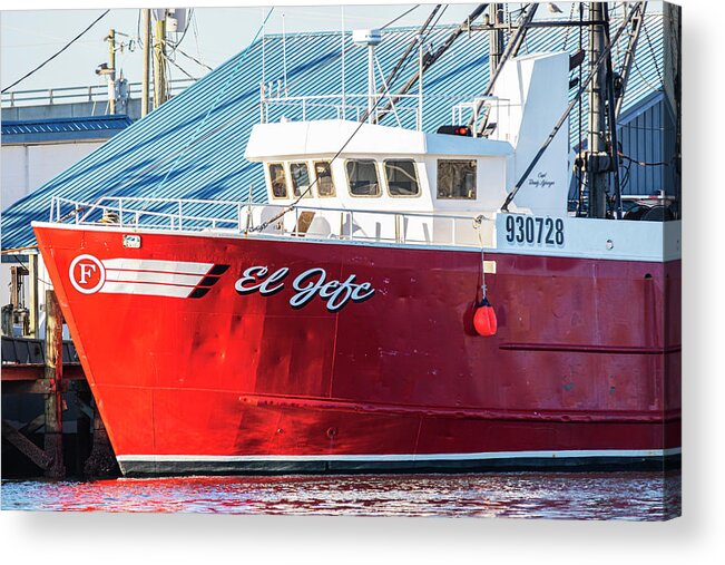 Fishing Acrylic Print featuring the photograph Fishing Vessel El Jefe at Dock in Beaufort NC by Bob Decker