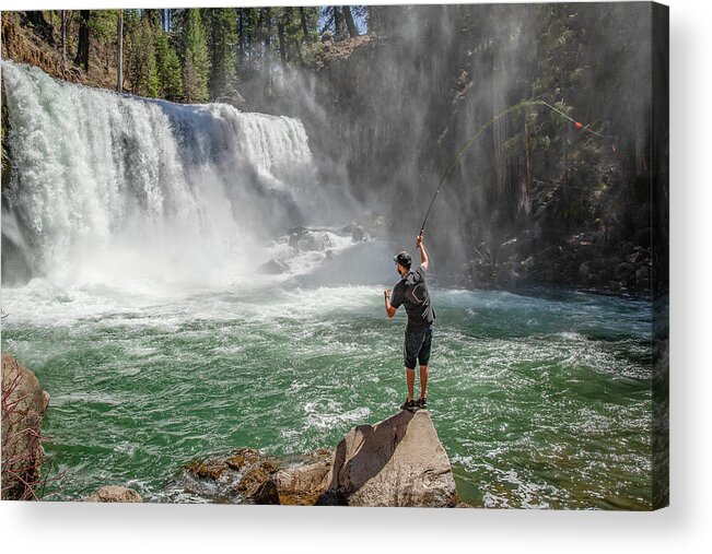 Fly Fishing Acrylic Print featuring the photograph Fly Fishing by Gary Geddes