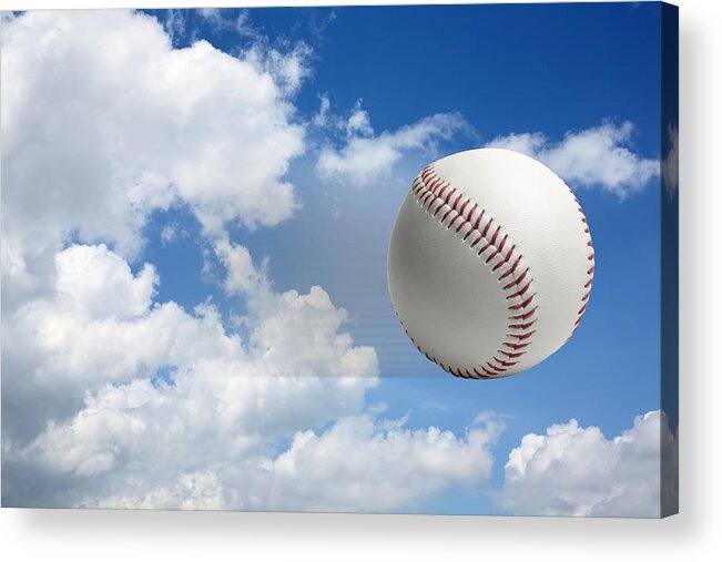 Curve Acrylic Print featuring the photograph Flying Baseball by Blackred