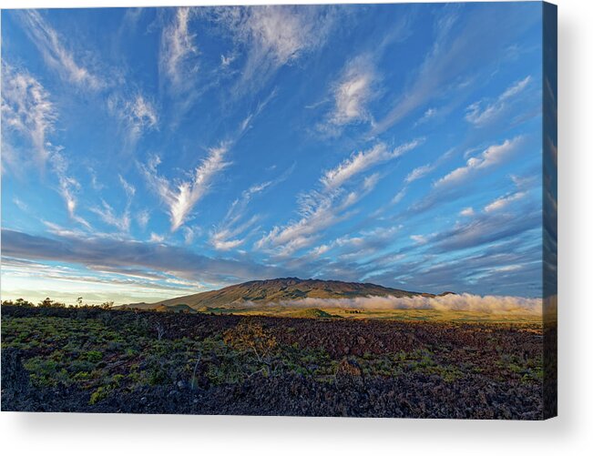 Hawai'i Island Acrylic Print featuring the photograph Flying Skies Over Mauna Kea by Heidi Fickinger