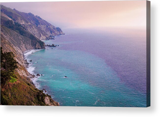 Beauty In Nature Acrylic Print featuring the photograph Fog Big Sur Carmel Monterey PCH 0743 by Amyn Nasser