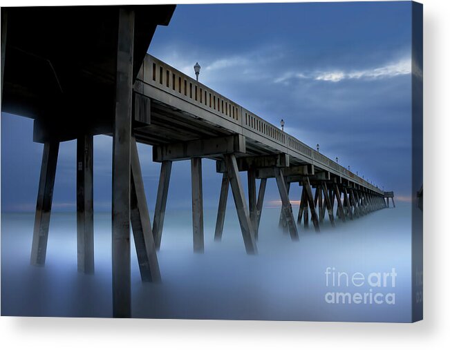 Beach Acrylic Print featuring the photograph Foggy Morning at Sea by Shelia Hunt