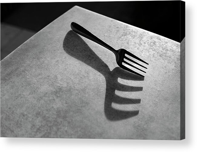 Minimalism Acrylic Print featuring the photograph Fork Shadow by Prakash Ghai