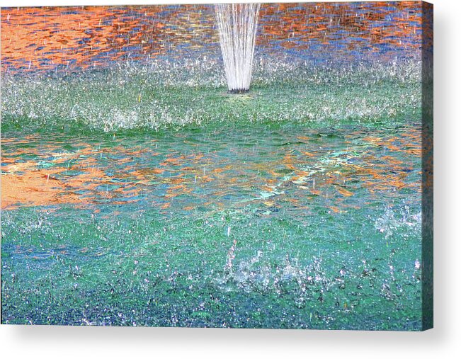 Fountain Acrylic Print featuring the photograph Fountain Zigzag by Vicki Hone Smith