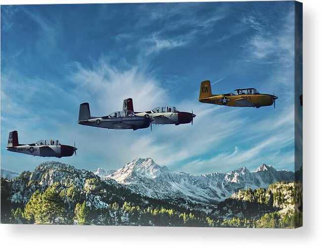 Plane Acrylic Print featuring the photograph Four Navy Two-Seaters by Russ Harris