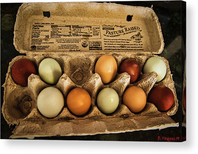 Eggs Acrylic Print featuring the photograph Free-Range Eggs by Rene Vasquez