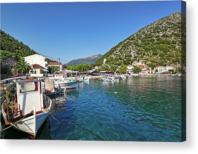 Frikes Acrylic Print featuring the photograph Frikes in Ithaki island, Greece by Constantinos Iliopoulos